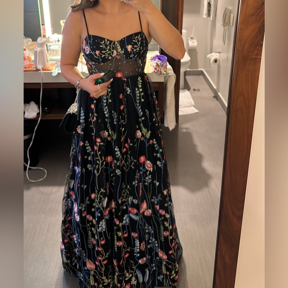 Macy’s Black Floral Dress Gown